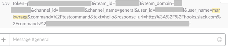 Example of returning the POST of a Slack Slash Command back to Slack to see what it looks like