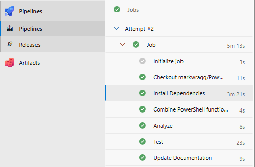 Install Dependencies pipeline task execution example
